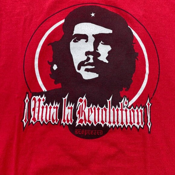Vintage Che Guevarra T-Shirt Men Extra Large XL Red Viva La Revolution Respected - Picture 2 of 9